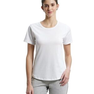Jockey AW88 Women's Super Combed Cotton Rich Relaxed Fit Solid Curved Hem Styled Half Sleeve T-Shirt