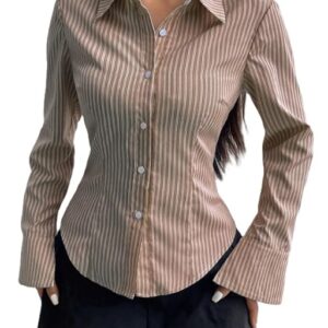 Women Shirt||Women Relaxed Fit Vertical Striped Spread Collar Cotton Casual Shirt (S-12-19)