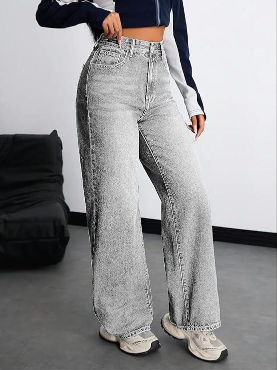 Nifty Women's Denim Stretchable High Waist Baggy Jeans for Women - Image 2